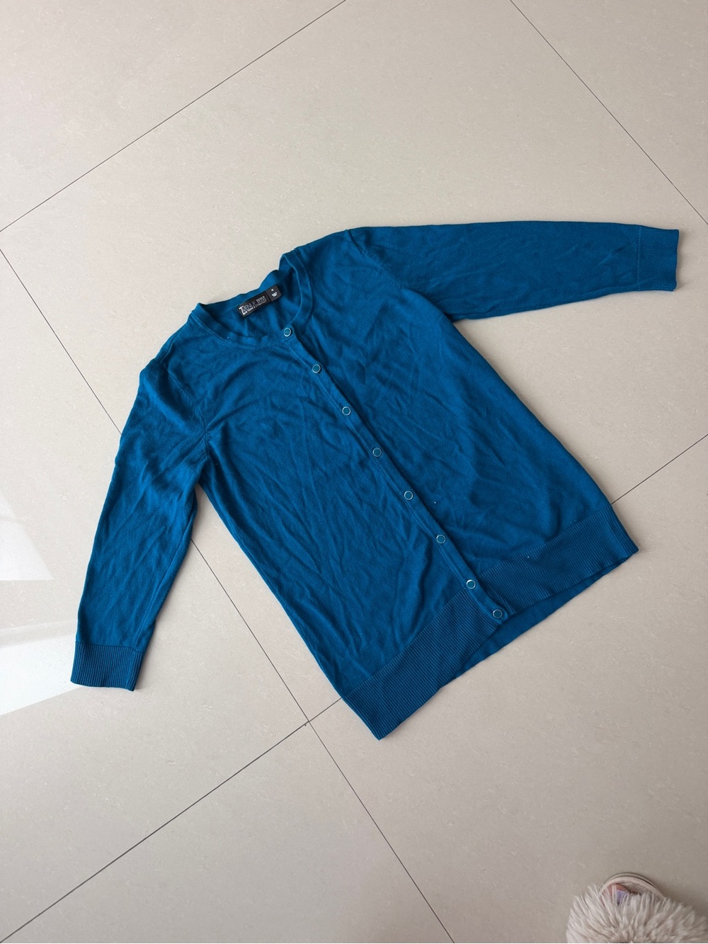 Teal Blue Button-Up Cardigan